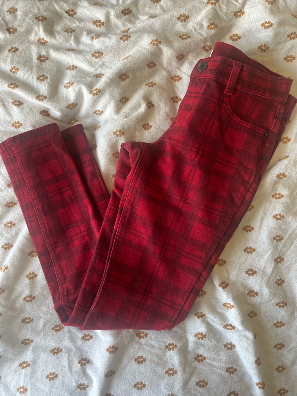 Mudd Red Plaid Skinny Pants